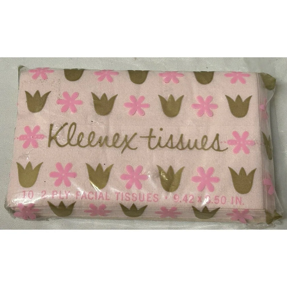 Vintage NOS Kleenex Tissue PURSE SIZE pink tissue, TV MOVIE PROP
